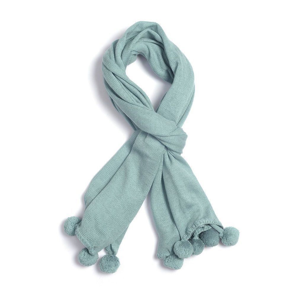 Scarf with Crochet Rose Blue
